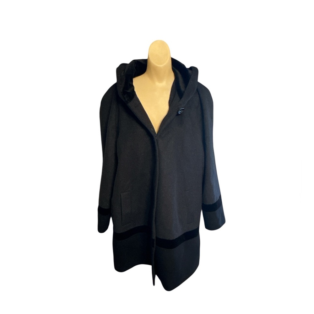 Vintage Forecaster of Boston Black Gray Wool Button Down Peacoat 14W